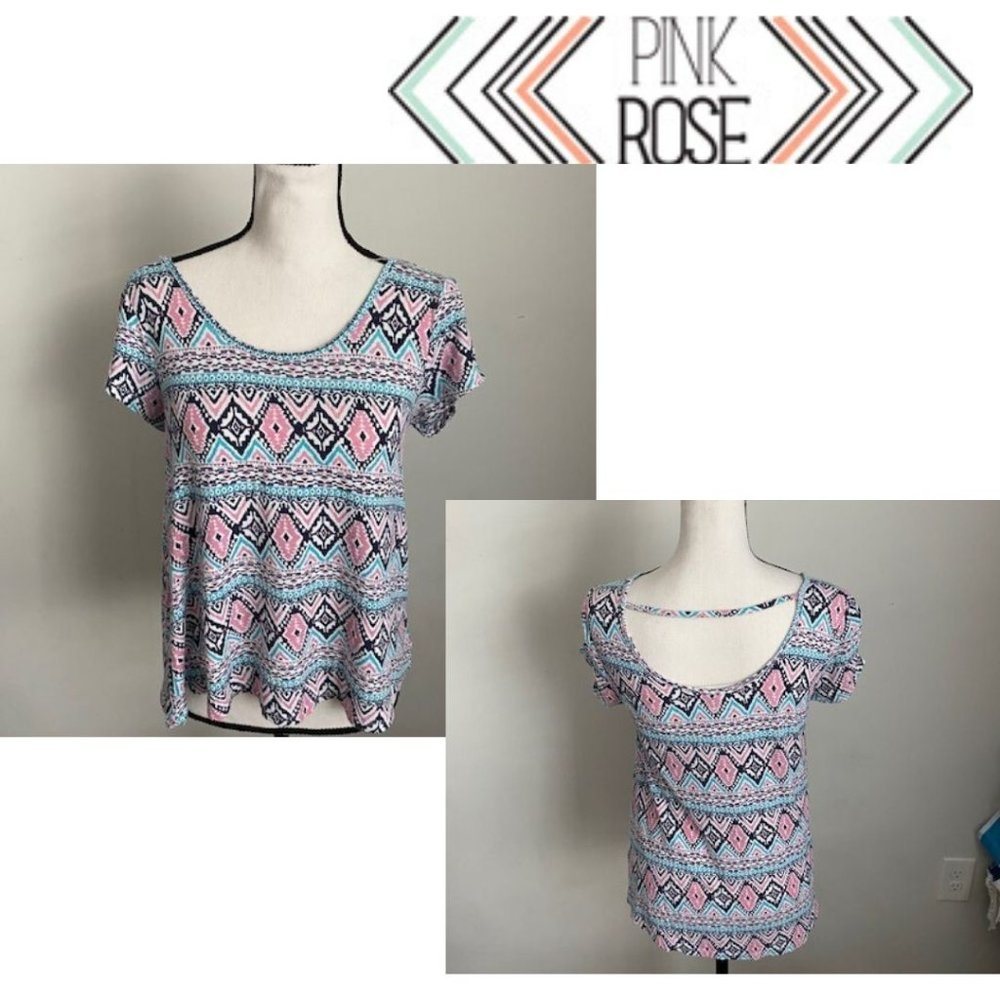 Pink Rose top with peek-a-boo back
